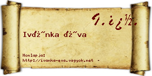Ivánka Éva névjegykártya
