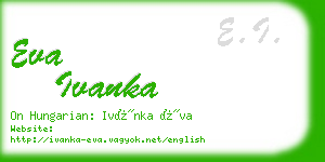 eva ivanka business card